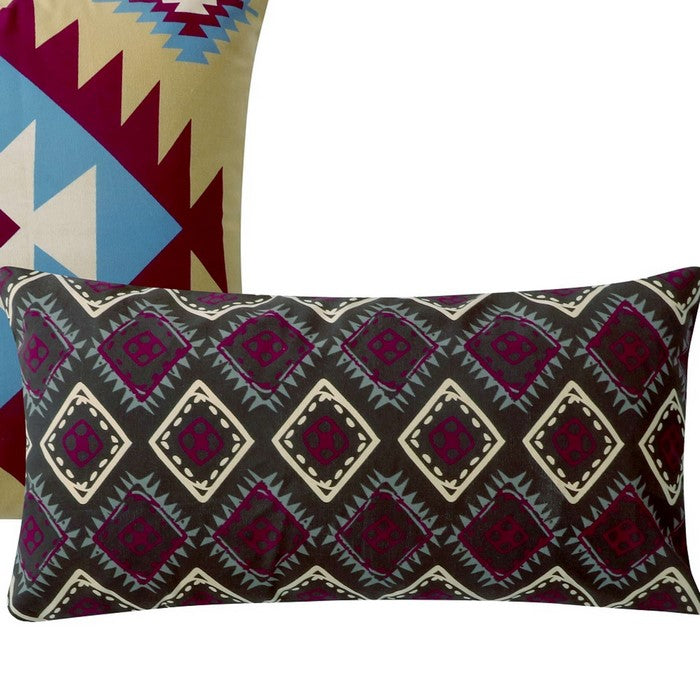 Decorative Pillow with Geometric Native Print, Pair of 2, Multicolor