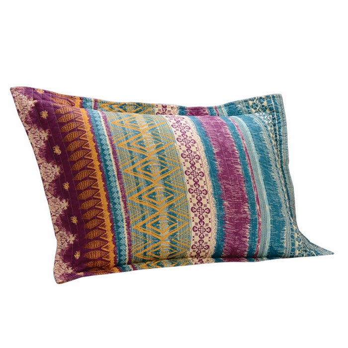 Tribal Print Twin Quilt Set with Decorative Pillows, Multicolor