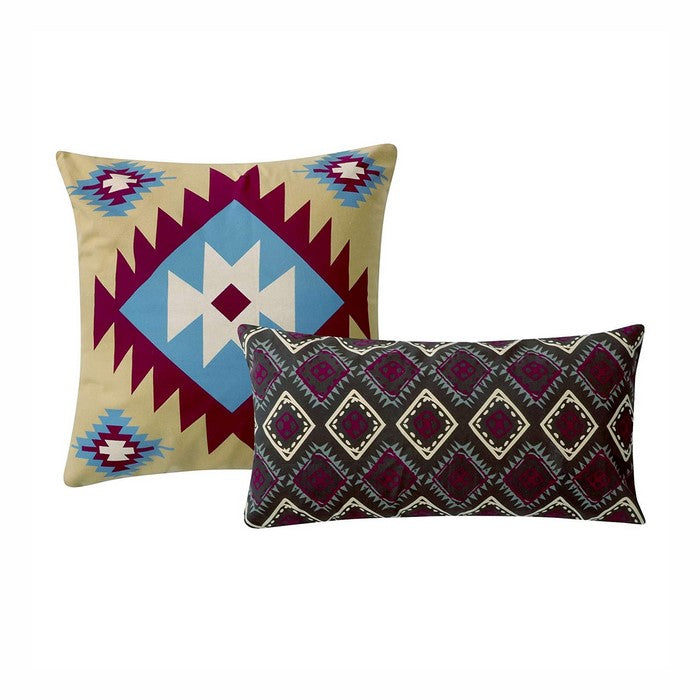 Tribal Print King Quilt Set with Decorative Pillows, Multicolor