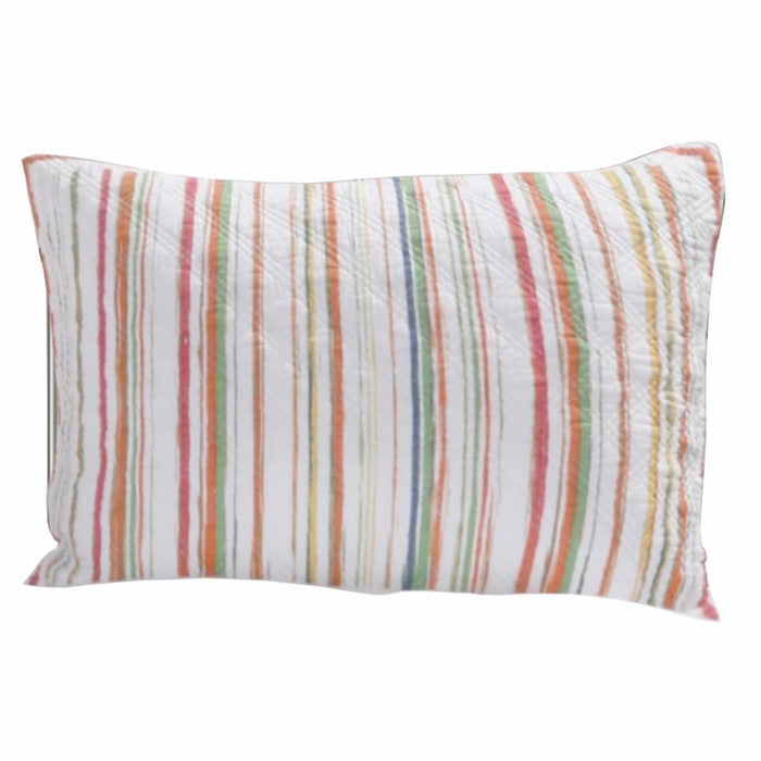 36 x 20 Polyester King Size Pillow Sham with Striped Print, Multicolor