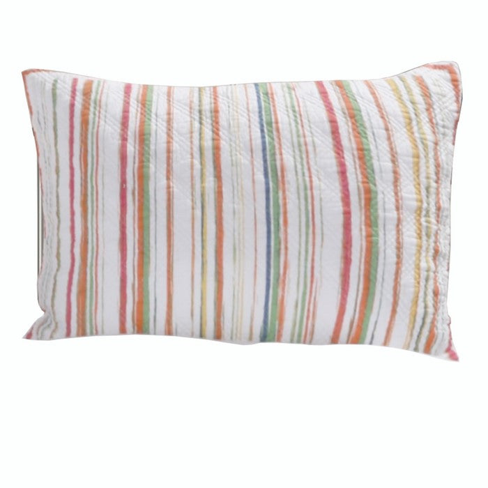 26 x 20 Polyester Standard Pillow Sham with Striped Print, Multicolor
