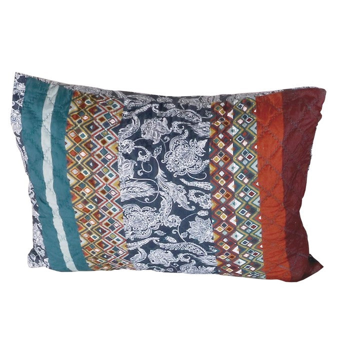 36 x 20 Inches King Size Pillow Sham with Mosaic Pattern, Multicolor