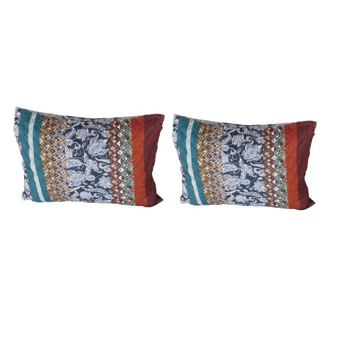 36 x 20 Inches King Size Pillow Sham with Mosaic Pattern, Multicolor