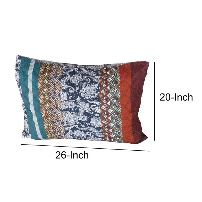 26 x 20 Inches Standard Pillow Sham with Mosaic Pattern, Multicolor