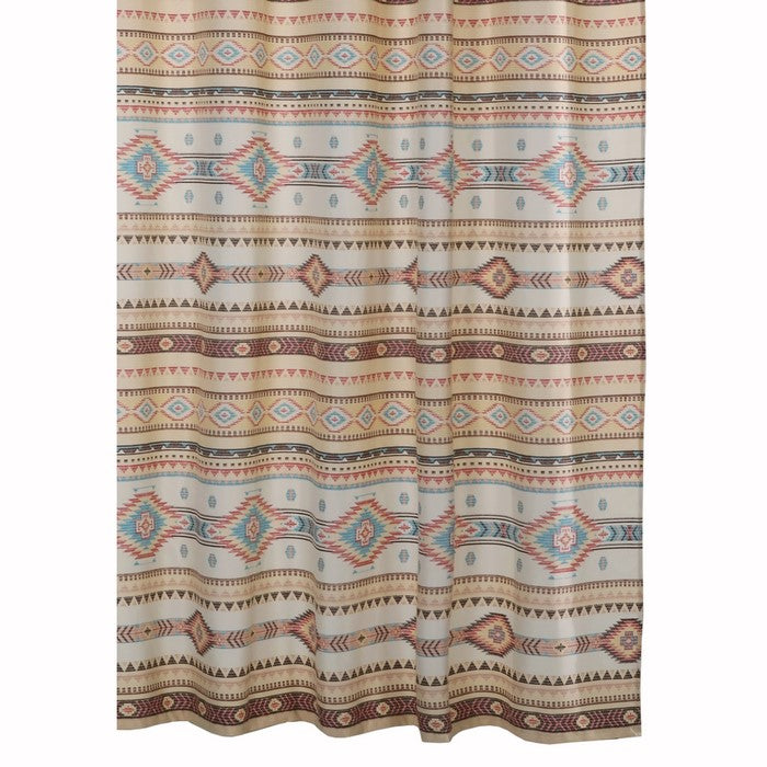Polyester Shower Curtain with Traditional Kilim Pattern, Multicolor