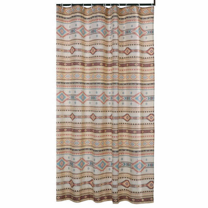 Polyester Shower Curtain with Traditional Kilim Pattern, Multicolor