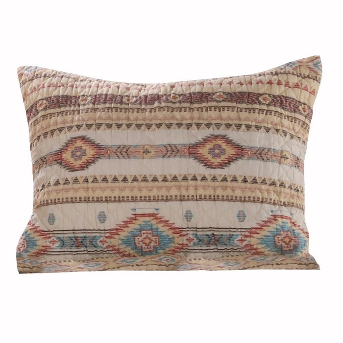 20 X 36 Kilim Pattern Pillow Sham with Cotton and Polyester Fill,Multicolor