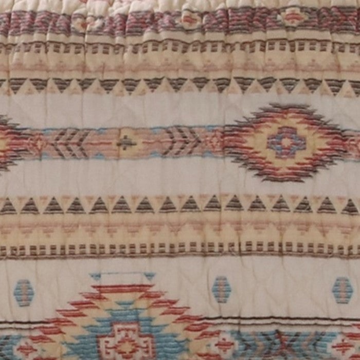 20 X 36 Kilim Pattern Pillow Sham with Cotton and Polyester Fill,Multicolor