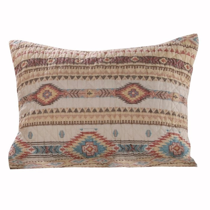 20 X 26 Kilim Pattern Pillow Sham with Cotton and Polyester Fill,Multicolor