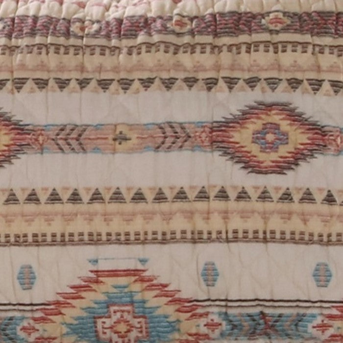 20 X 26 Kilim Pattern Pillow Sham with Cotton and Polyester Fill,Multicolor