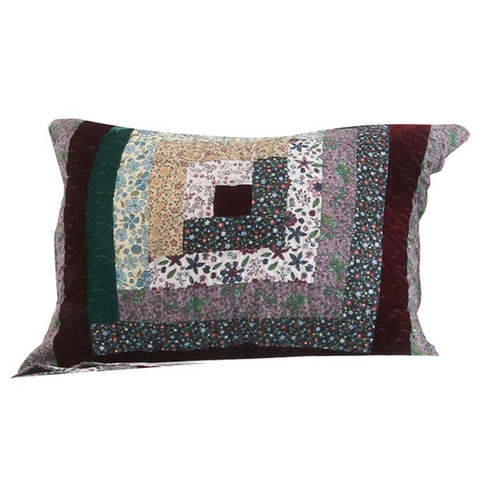 Twin Size 2 Piece Polyester Quilt Set with Floral Panels, Multicolor