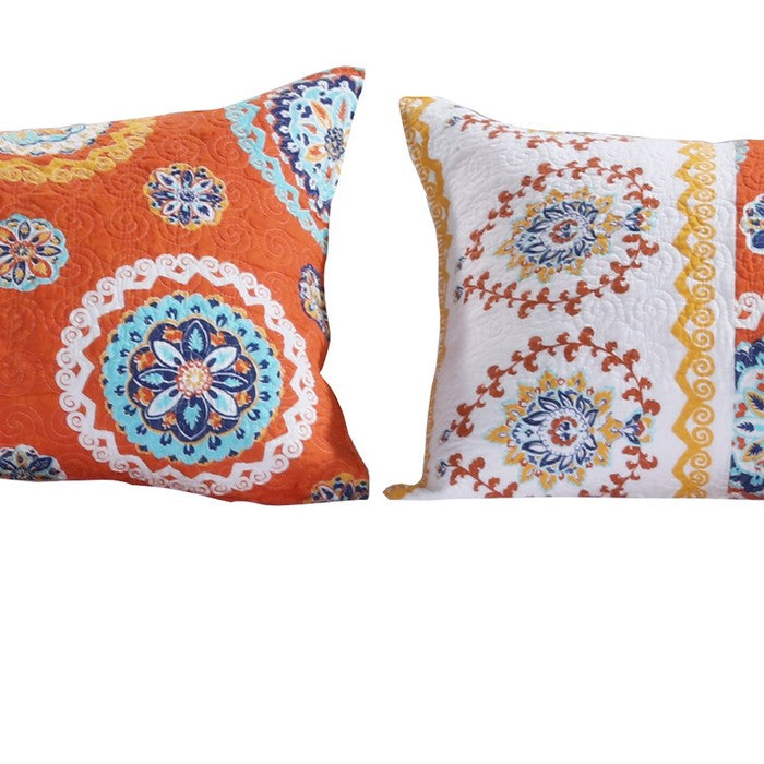 20 X 36 Medallion Pattern Sham with Cotton and Polyester Filling,Multicolor