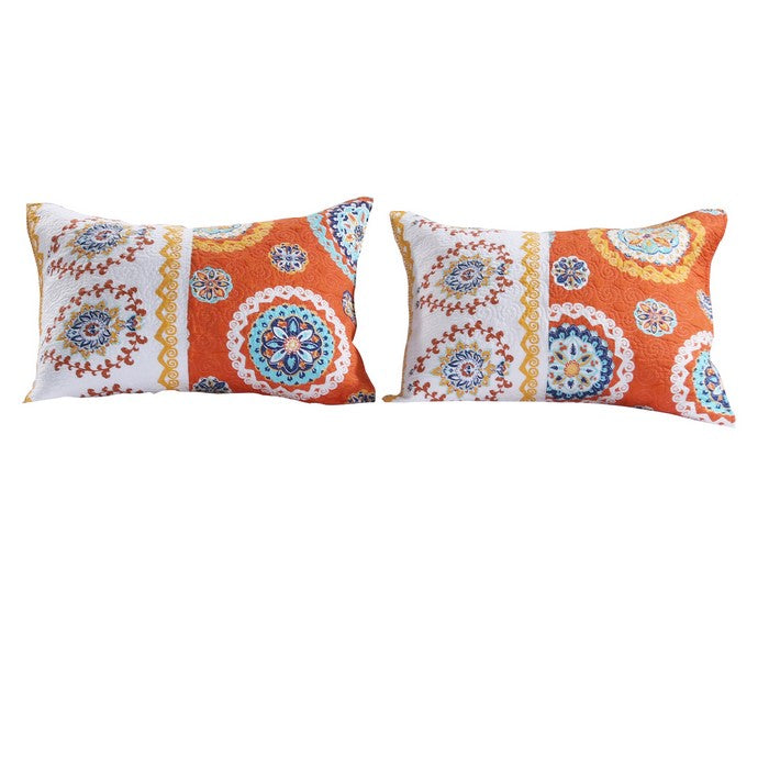 20 X 36 Medallion Pattern Sham with Cotton and Polyester Filling,Multicolor
