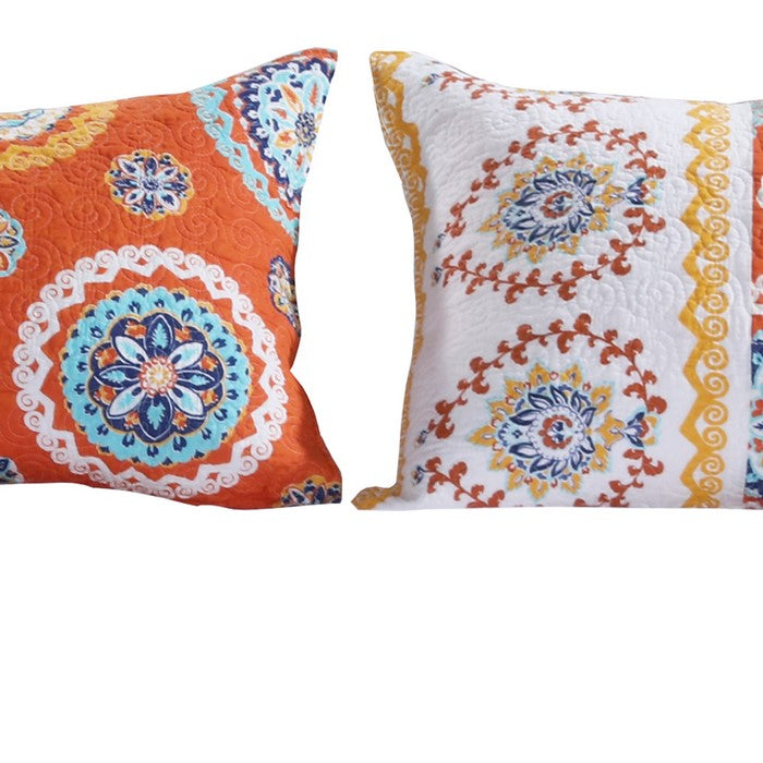 20 X 26 Medallion Pattern Sham with Cotton and Polyester Filling,Multicolor