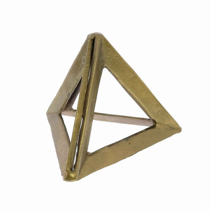 Modern Designed Triple Triangle With Hollow Pyramidal Look, Gold