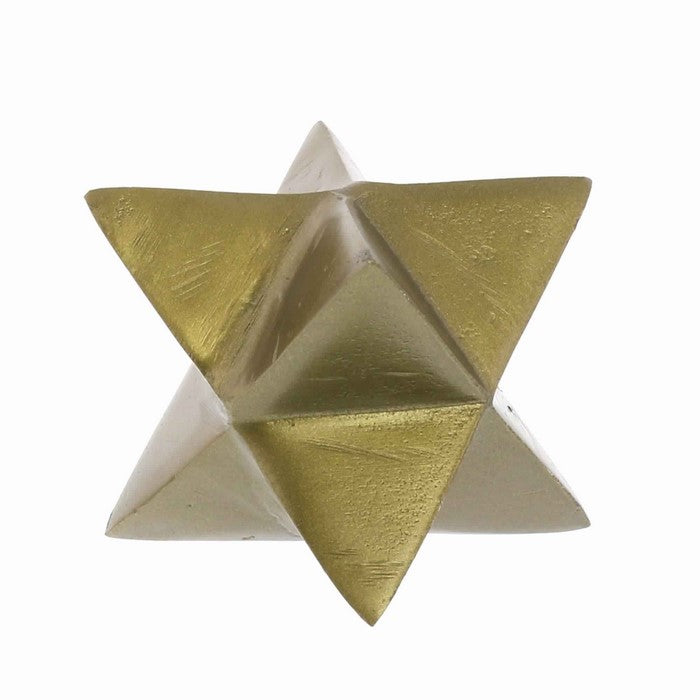 Modern Designed 8 Point Star With Natural Rough Markings, Gold