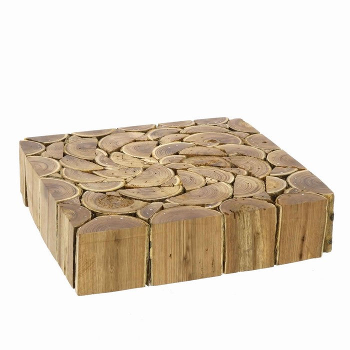Modern Designed Wooden Riser With Beautiful Textured Design, Brown