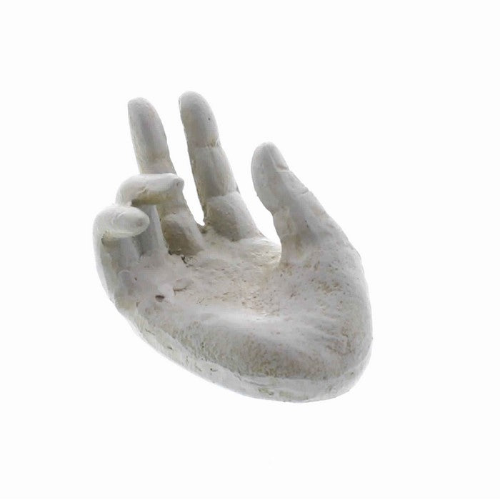 Antique Designed Single Hand Card Holder With Rough Finish, White