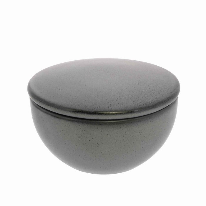 Modern Designed Ceramic Canister With Thick Lid and Oval Base, Blue