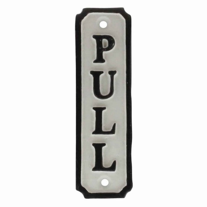 Modern Designed Metal Tablet with PULL Sign and Holes, Black and White
