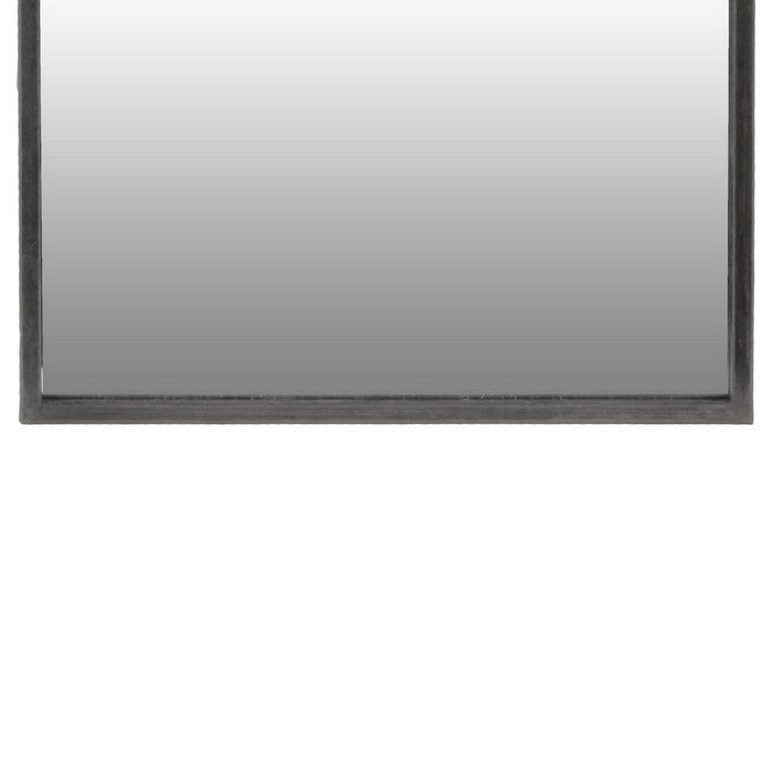 Metal Frame Rectangular Wall Mirror with Rope Hanger, Set of 2, Gray
