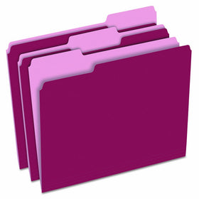 Pendaflex 15213BUR Colored File Folders, 1/3 Cut Top Tab, Letter, Burgundy/Light Burgundy (Box of 100)