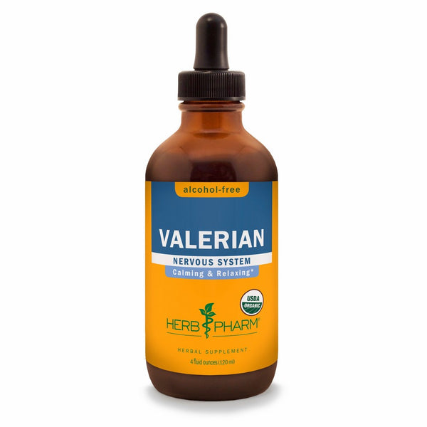 Herb Pharm Certified Organic Alcohol-Free Valerian Root Glycerite for Restful Sleep - 4 Ounce