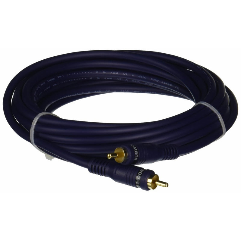 C2G 29119 Velocity Bass Management Subwoofer Cable, Blue (18 Feet, 5.48 Meters)