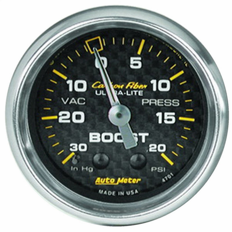 Auto Meter 4701 Carbon Fiber Mechanical Boost/Vacuum Gauge