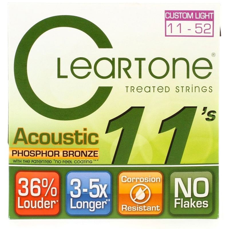 Cleartone Custom-Light Gauge Coated Acoustic Guitar Strings