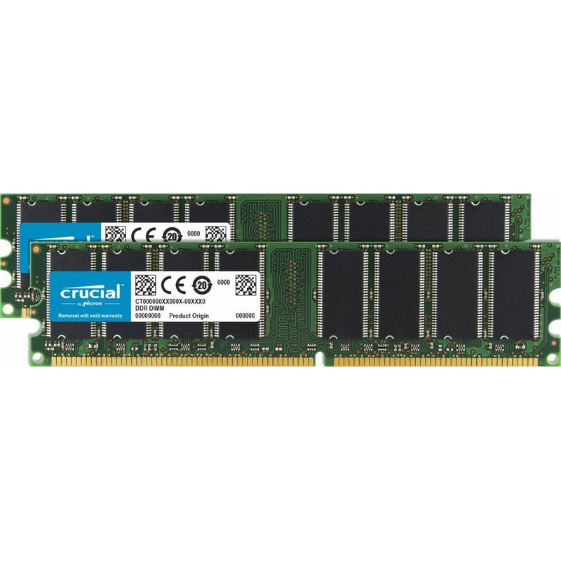 Crucial 2 GB Kit (2 x 1GB) DDR PC3200 UNBUFFERED NON-ECC 184-PIN DIMM