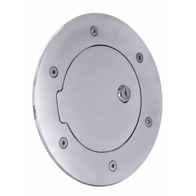 All Sales 6097PL Polished Billet Aluminum Locking Fuel Door