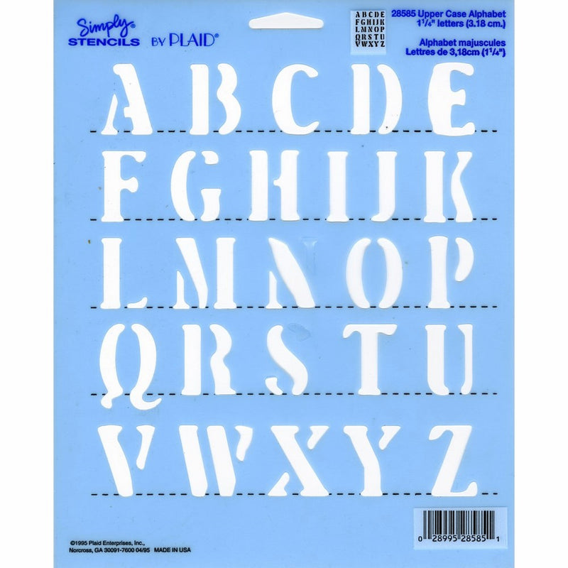 Plaid Simply Stencil (1-1/4-Inch), 28585 Alphabet Upper Case