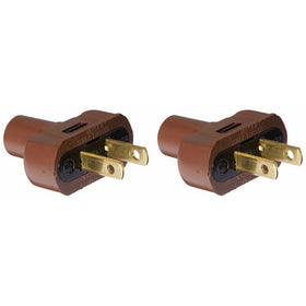 Leviton L00-48643-000 Flat Plug Residential 15 Amp 2 Pole, 2W Nema 1 - 15 Pole Ul Brown Carded