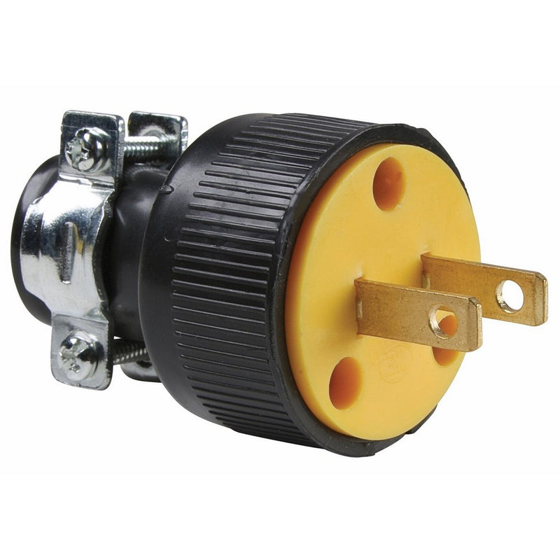 Legrand-Pass & Seymour 111MCCC10 Double pole, Double wire, Rubber connector with vinyl cord clamp, 15 amp, 125 volt, Black.