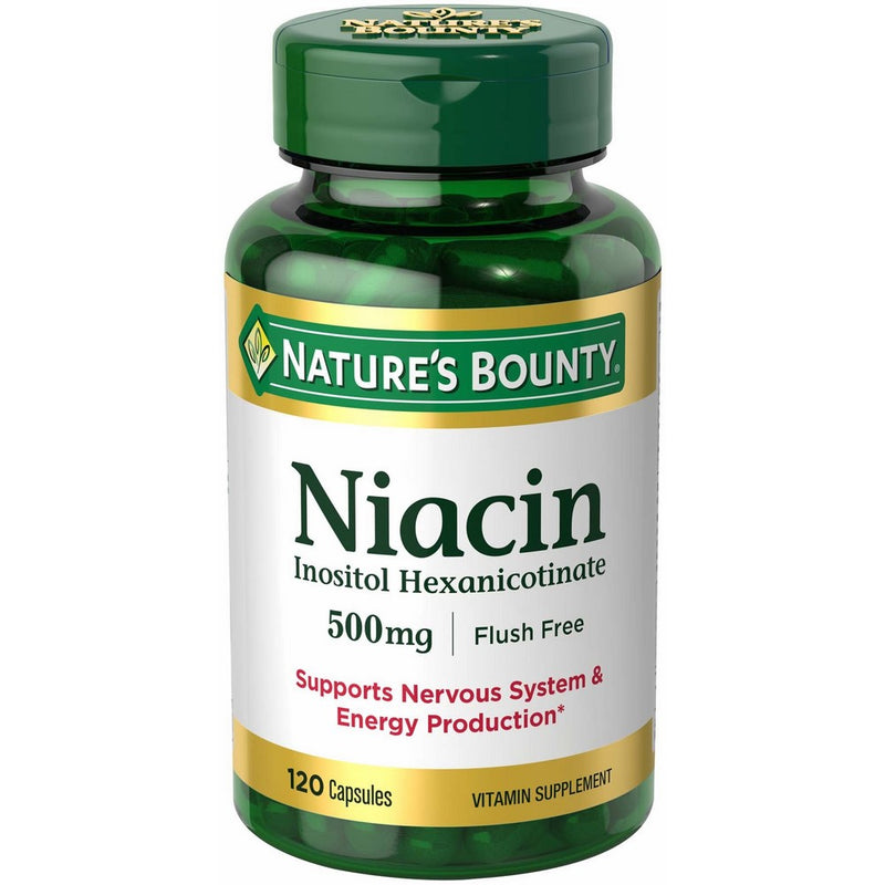 Nature's Bounty Niacin Flush Free 500 mg, 120 Capsules