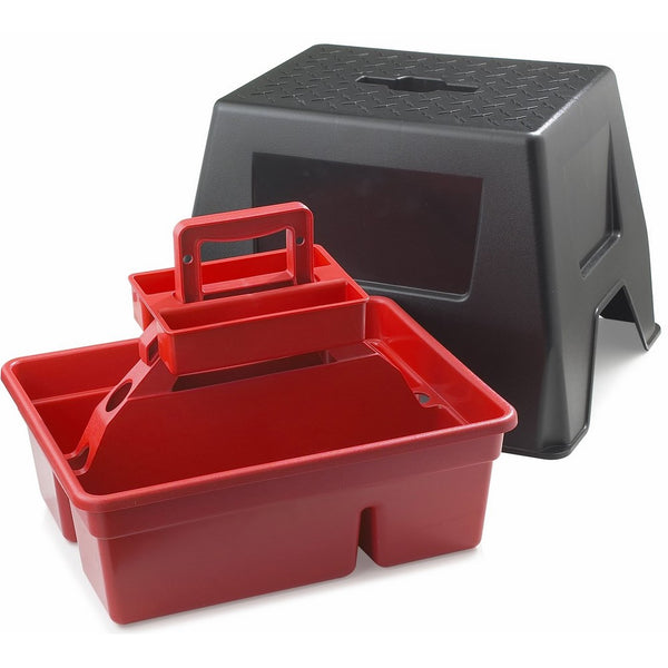 Duratote Step Stool with Grooming Box Red