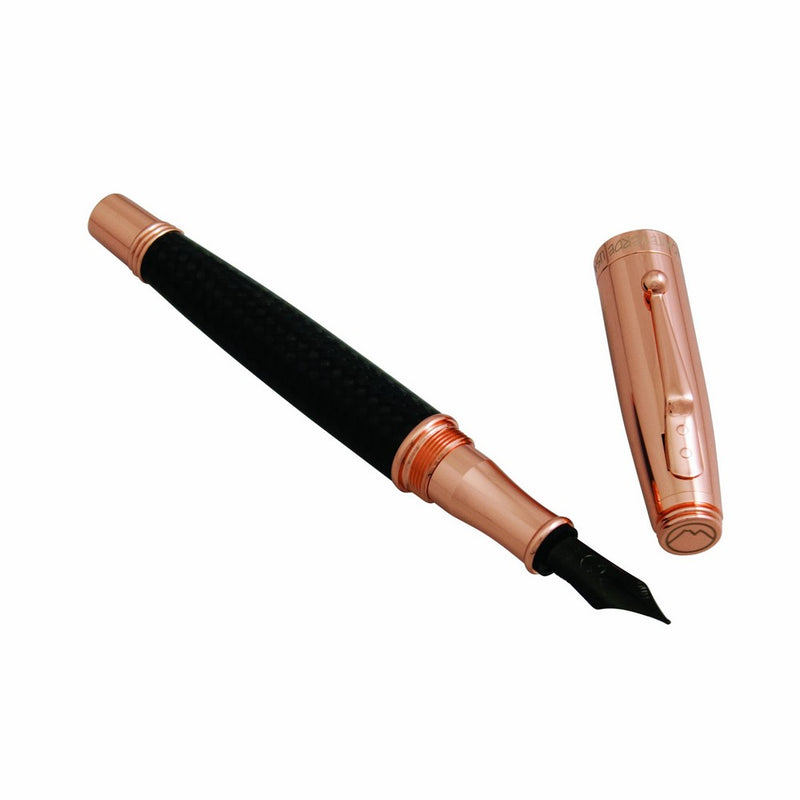 Monteverde Invincia, Rose Gold with Black Carbon Fiber Fountain Pen (MV40062)