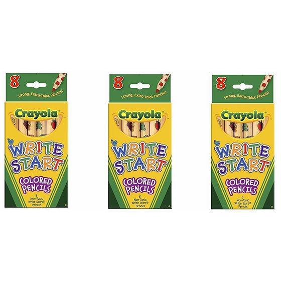 Bulk Buy: Crayola Write Start Colored Pencils 8/Pkg 68-4108 (3-Pack)