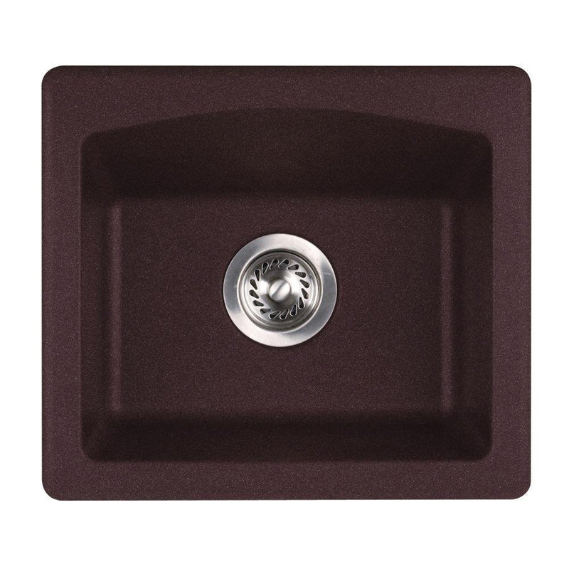 Swanstone QZBS-1816.170 18-Inch by 16-Inch Drop-In Bar Sink, Espresso