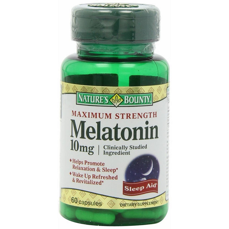 Natures Bounty Maximum Strength Melatonin 10 mg Capsules, 60 count (Pack of 3)