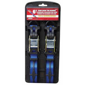 Erickson 34403 Blue 1" x 6' Cam Lock Buckle Tie-Down Strap, (Pack of 2)