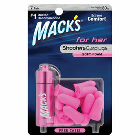 Mack's Shooters for Her Foam 7 Pair Earplugs with Free Travel Case