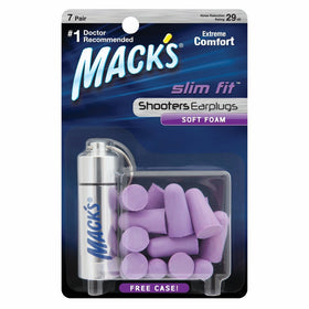 Mack's Shooters Slim Fit Foam (7-Pair) Earplugs with Free Travel Case