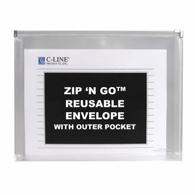C-Line Zip 'N Go Expanding Portfolio with Outer Pocket, Letter Size, 200-Sheet Capacity, Clear, 3 per Pack (48117)