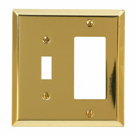 Amerelle 163TRBR Traditional Toggle Rocker/GFCI Wallplate, Bright Brass