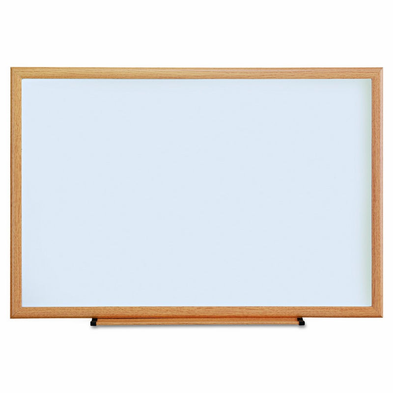 Universal 43619 Dry Erase Board, Melamine, 36 x 24, Oak Frame