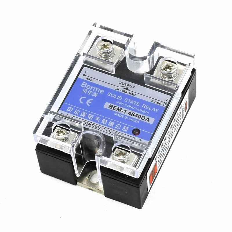 BEM-14840DA 3-32V DC to 24-480V AC 40A Output Single Phase SSR Solid State Relay