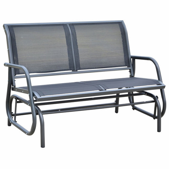 Outsunny 48" Outdoor Patio Swing Glider Bench Chair - Dark Gray