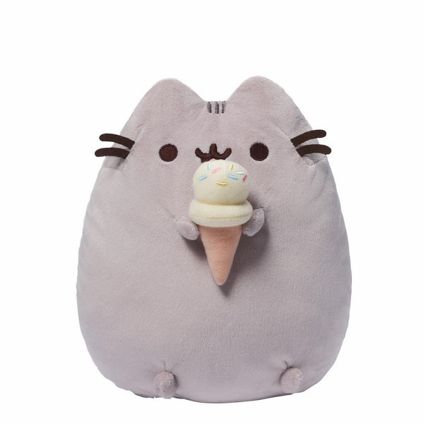 GUND Pusheen Snackables Ice Cream Cone Cat Plush Stuffed Animal, Gray, 9.5"